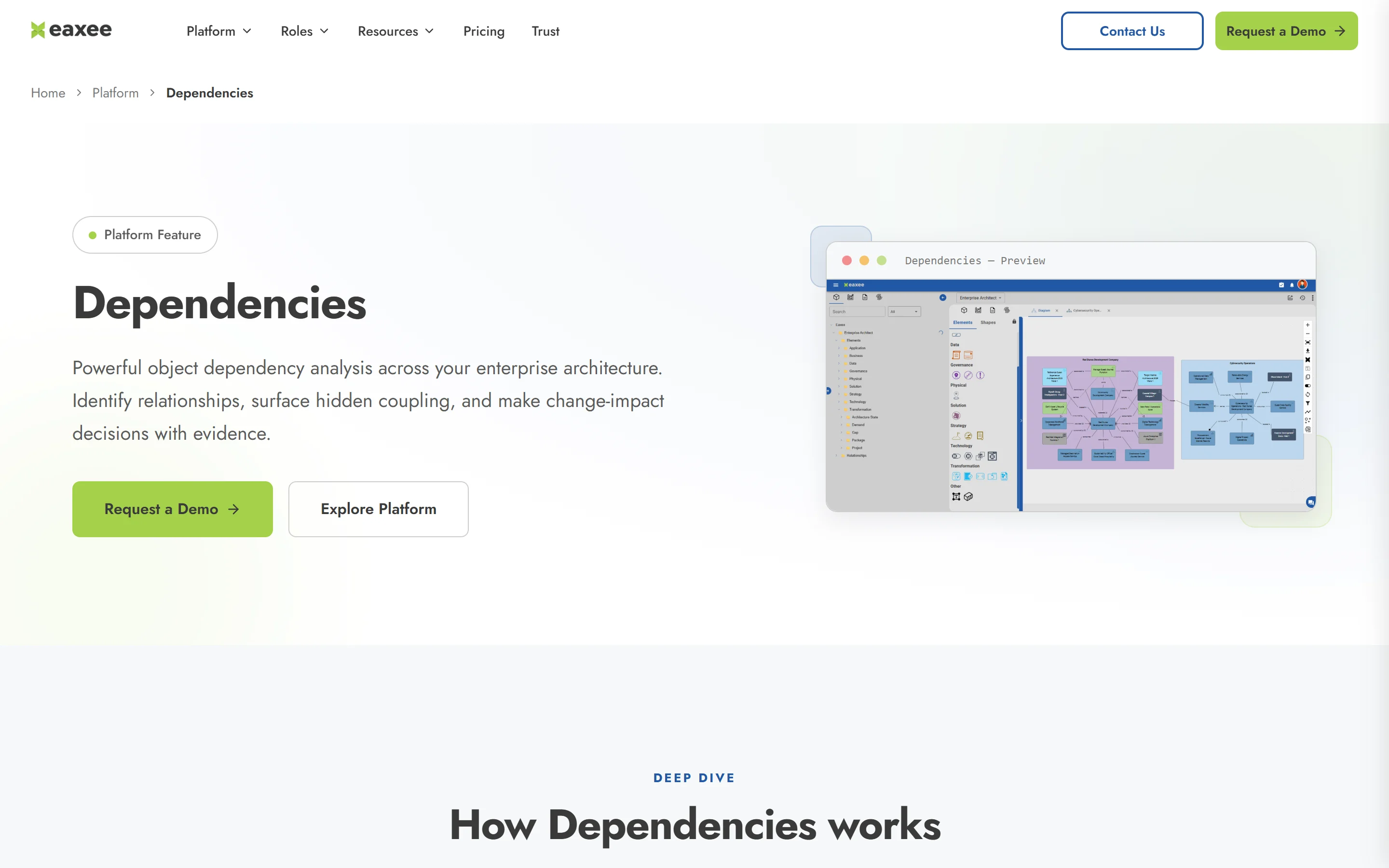 Eaxee enterprise workspace and graph architecture UI